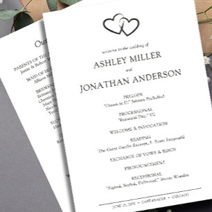 Elegant Modern Simple Elements Wedding Programme