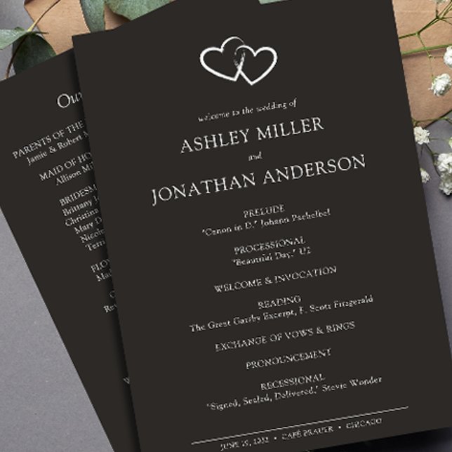 Elegant Modern Simple Elements Wedding Programme (Creator Uploaded)