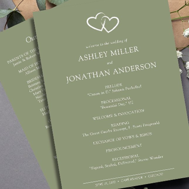 Elegant Modern Simple Elements Wedding Programme (Creator Uploaded)