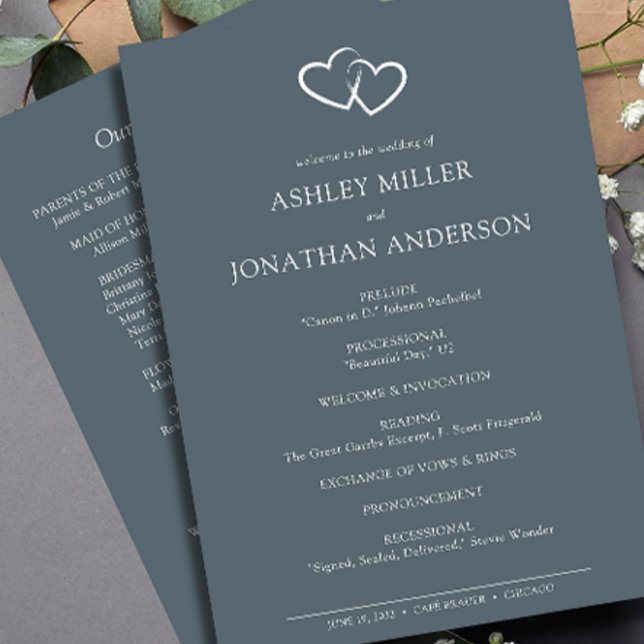 Elegant Modern Simple Elements Wedding Programme (Creator Uploaded)