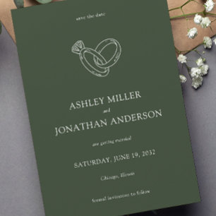 Elegant Modern Simple Elements Wedding Save The Date