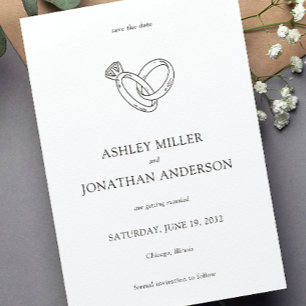 Elegant Modern Simple Elements Wedding Save The Date
