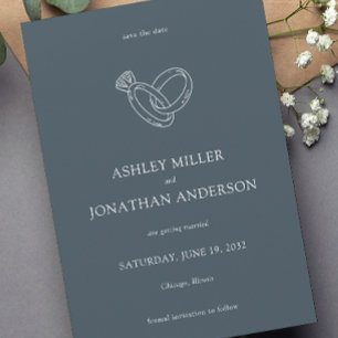 Elegant Modern Simple Elements Wedding Save The Date