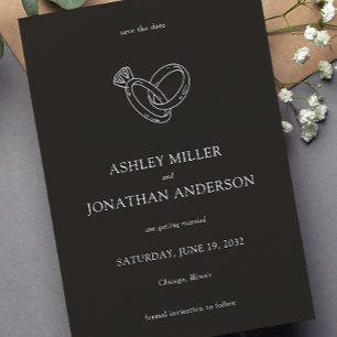 Elegant Modern Simple Elements Wedding Save The Date