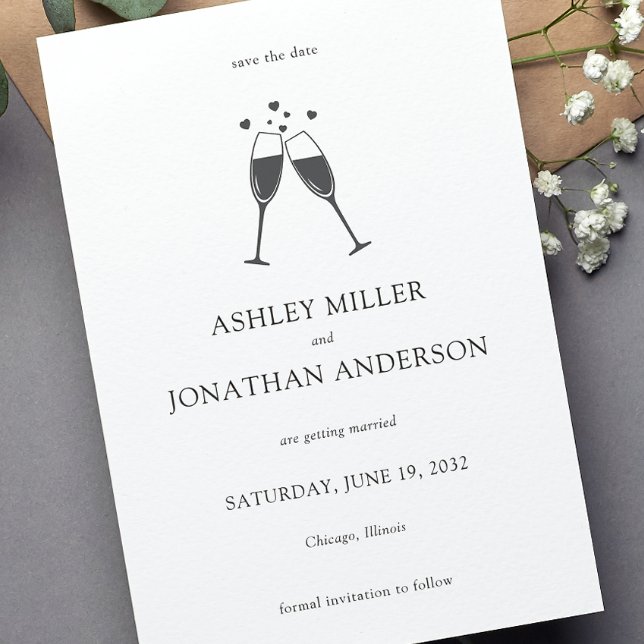 Elegant Modern Simple Elements Wedding Save The Date (Creator Uploaded)