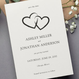 Elegant Modern Simple Elements Wedding Save The Date