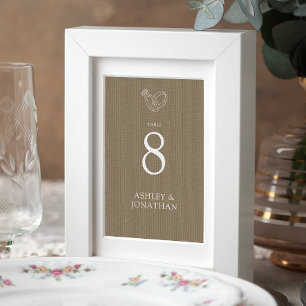 Elegant Modern Simple Elements Wedding Table Number