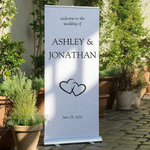 Elegant Modern Simple Elements Wedding Welcome Retractable Banner