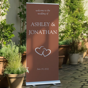 Elegant Modern Simple Elements Wedding Welcome Retractable Banner