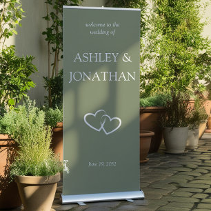 Elegant Modern Simple Elements Wedding Welcome Retractable Banner