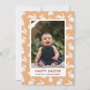 Elegant Modern Simple Flower Happy Easter Photo Holiday Card