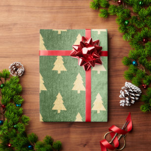 Elegant modern simple gold Christmas tree pattern Wrapping Paper