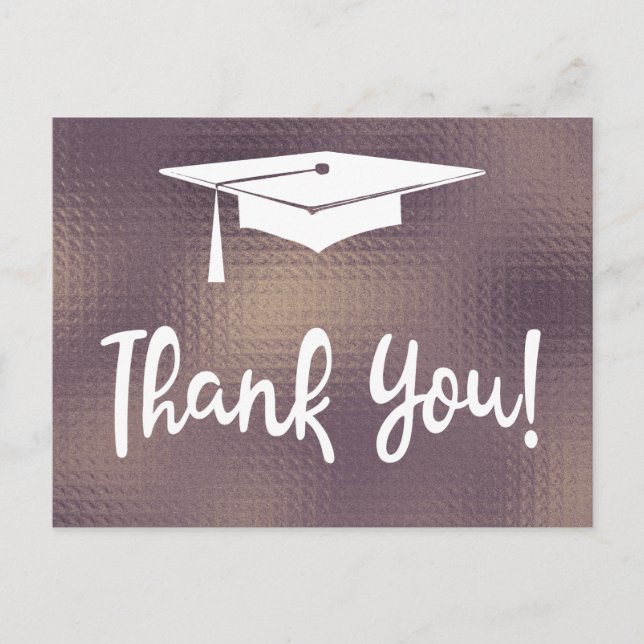 Elegant Modern Simple Graduation Thank You Postcard (Front)