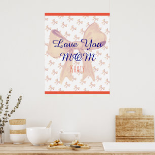 Elegant Modern Simple Love You Mum Mothers Day Poster