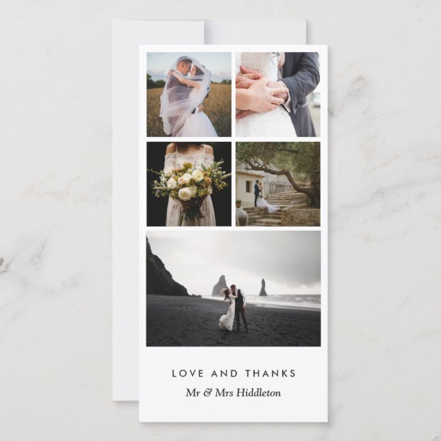 Elegant Modern Simple Married Couple Thank You (Front)