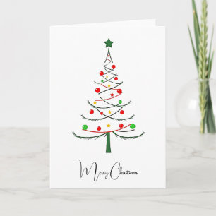 Elegant Modern Simple Minimalist Christmas Tree Card