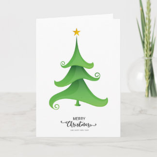 Elegant Modern Simple Minimalist Christmas Tree  Card