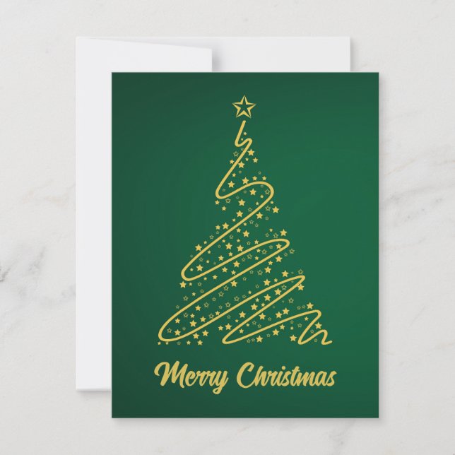 Elegant Modern Simple Minimalist Christmas Tree Holiday Card (Front)