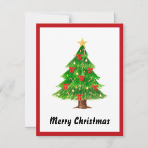 Elegant Modern Simple Minimalist Christmas Tree Holiday Card