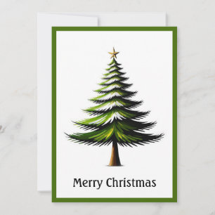 Elegant Modern Simple Minimalist Christmas Tree Holiday Card