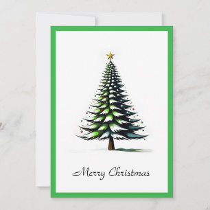 Elegant Modern Simple Minimalist Christmas Tree Holiday Card