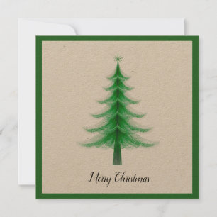 Elegant Modern Simple Minimalist Christmas Tree  Holiday Card