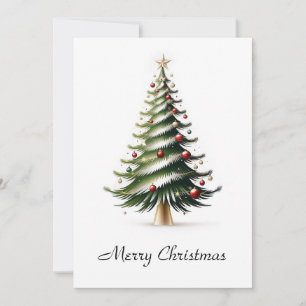 Elegant Modern Simple Minimalist Christmas Tree Holiday Card
