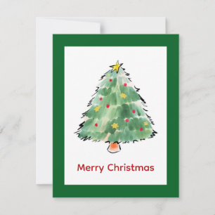 Elegant Modern Simple Minimalist Christmas Tree Holiday Card
