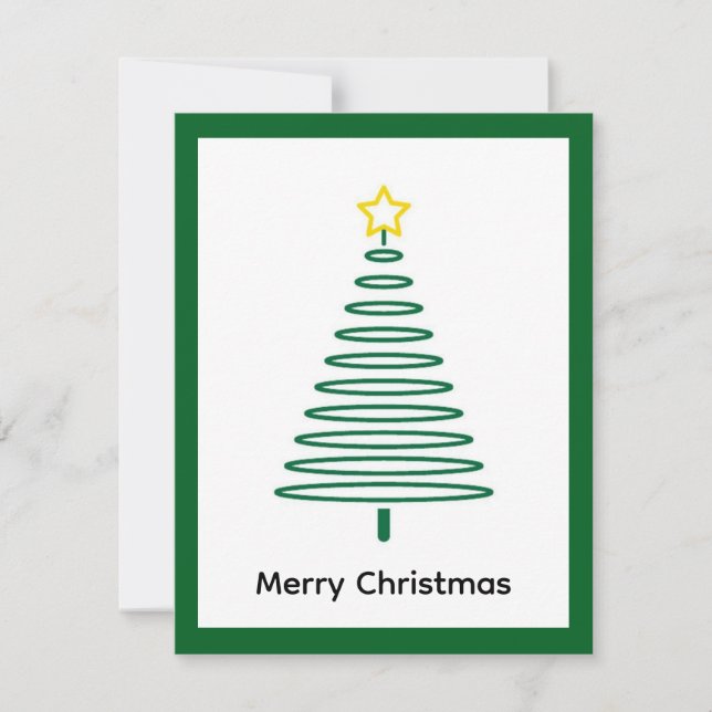 Elegant Modern Simple Minimalist Christmas Tree  Holiday Card (Front)