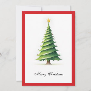 Elegant Modern Simple Minimalist Christmas Tree Holiday Card