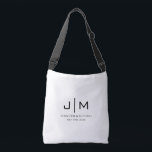 Elegant Modern Simple Monogram Wedding Couple Crossbody Bag<br><div class="desc">Modern Elegant Simple Template Wedding Monogram Couple Initials Add Text Upload Image,  Photo,  Minimalist Accessories / Bags & Wallets / Handbags / Medium Crossbody Bags / Shopping Bag / Cross-Body Bag / Tote Bag.</div>