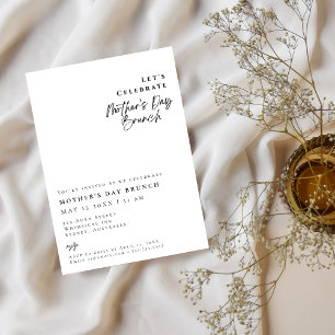 Elegant modern Simple mother's day BRUNCH  Invitat Invitation