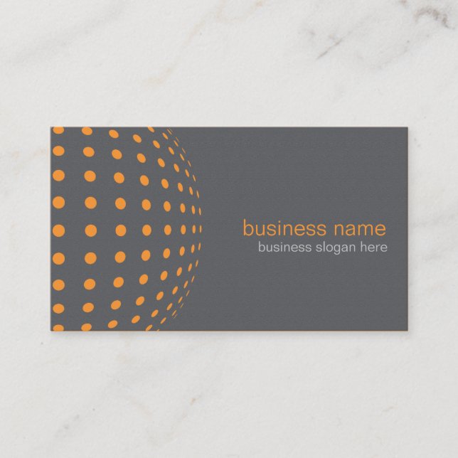 Elegant Modern Simple Orange Circles Business Card (Front)