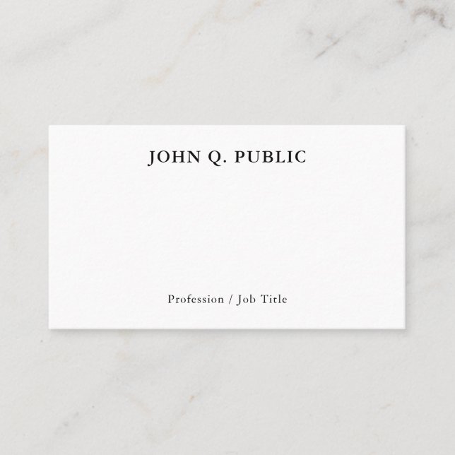 Elegant Modern Simple Personalised Template Business Card (Front)