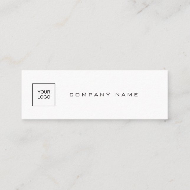 Elegant Modern Simple Plain With Logo Company Mini Business Card (Front)