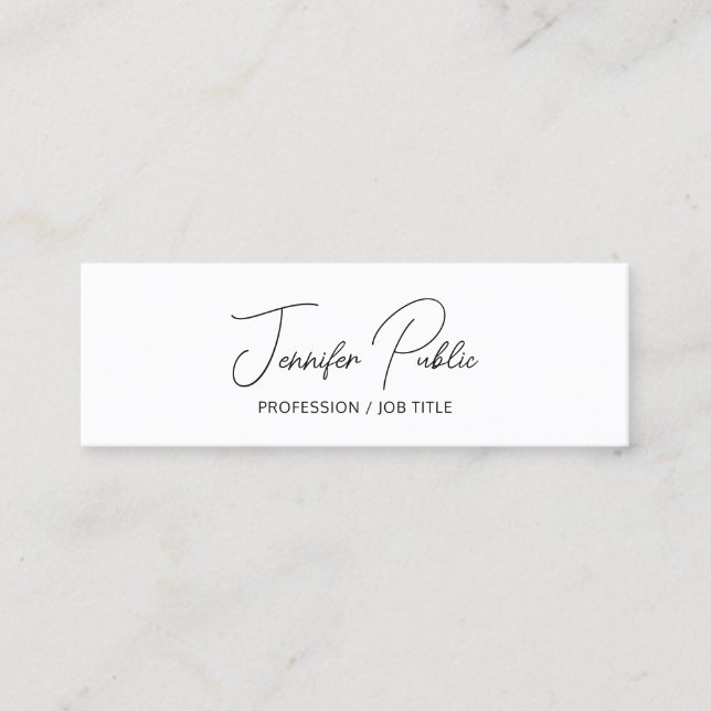 Elegant Modern Simple Professional Script Template Mini Business Card (Front)