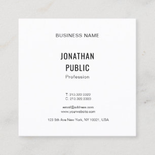 Elegant Modern Simple Professional Trendy Template Square Business Card