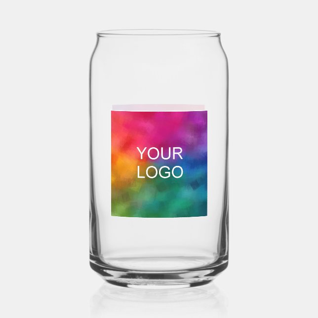 Elegant Modern Simple Promotional Logo Template Can Glass (Front)