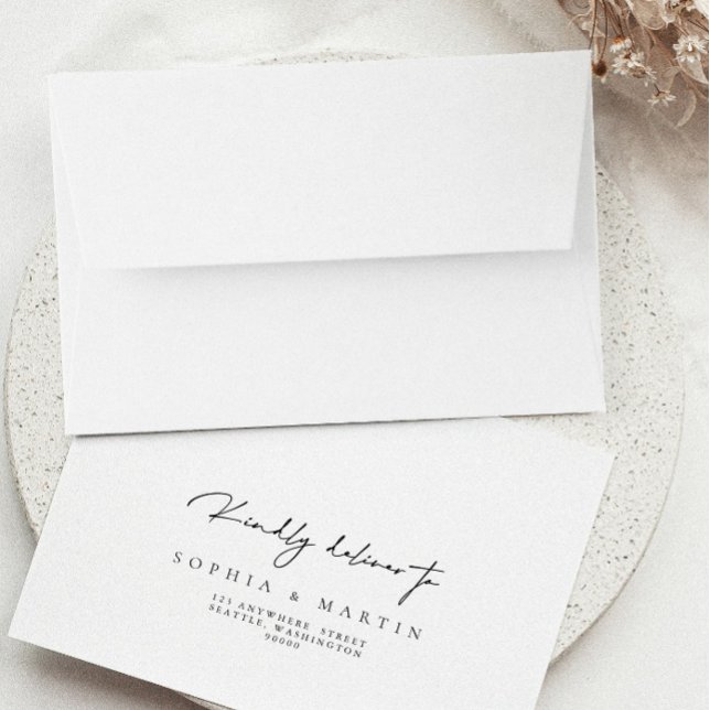 Elegant Modern Simple Return Address Wedding RSVP  Envelope (Creator Uploaded)