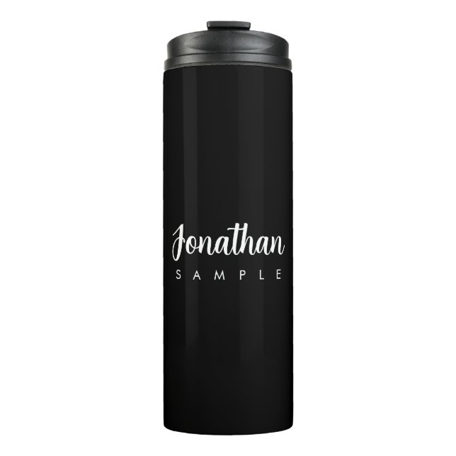 Elegant Modern Simple Template Calligraphy Name Thermal Tumbler (Front)