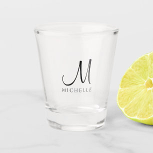 Elegant Modern Simple Template Initial Monogram Shot Glass