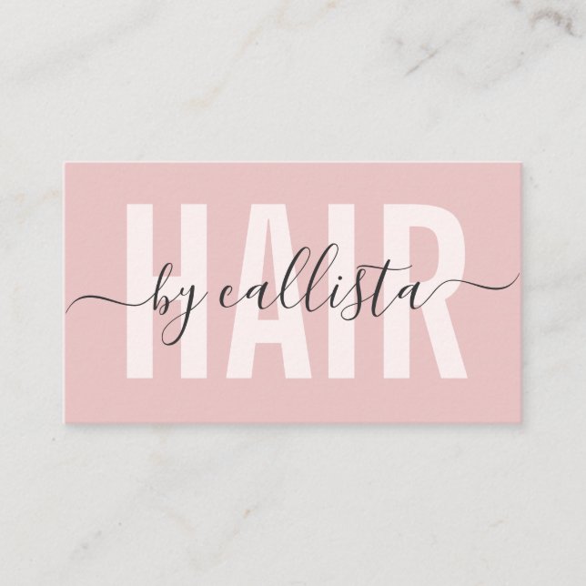Elegant Modern Simple Typography Hair Stylist Business Card (Front)