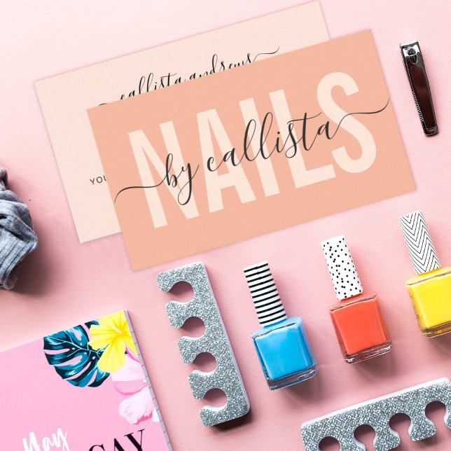 Elegant Modern Simple Typography Nail Artist Business Card (Creator Uploaded)