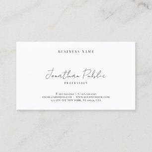 Elegant Modern Simple Typography Script Template Business Card