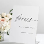 Elegant Modern Simple Wedding Favours Table Sign<br><div class="desc">Display this standing wedding favours sign on your wedding favours table top. This design is simple,  modern and romantic. It features the word "favours" in a flowing romantic calligraphy.</div>