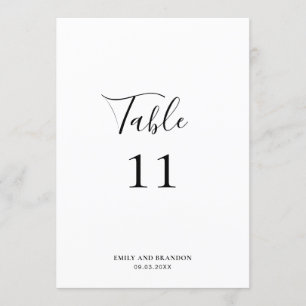 Elegant Modern Simple Wedding Table Number