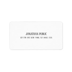 Elegant Modern Simple White Template Address Label