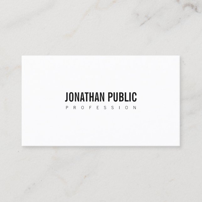Elegant Modern Sleek Design Professional Plain Business Card (Front)