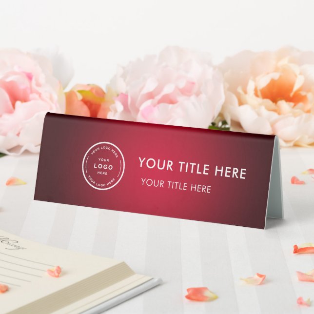 Elegant Modern Small Business  Logo Table Tent  (In SItu (Wedding))