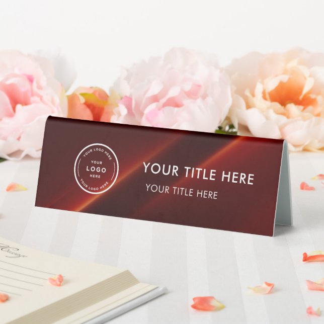 Elegant Modern Small Business  Logo Table Tent  (In SItu (Wedding))